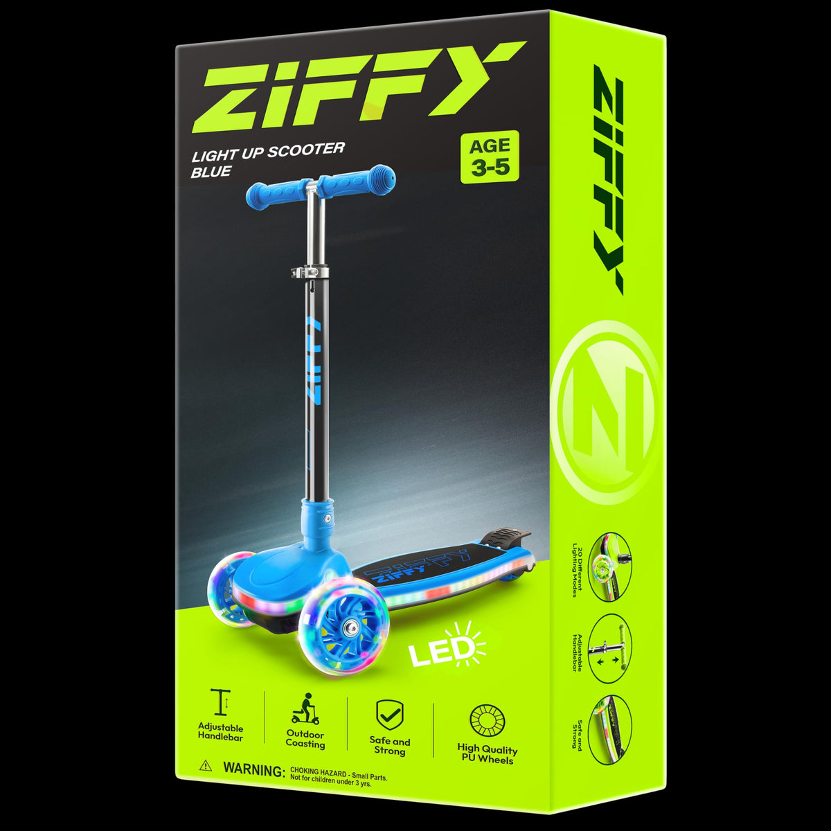 Light-Up 3 Wheel Kids Scooter with LED Lights Q88229