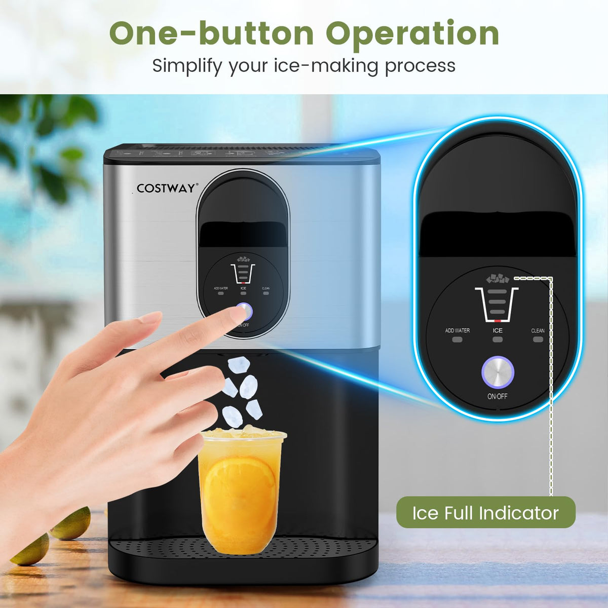 Self Dispensing Nugget Ice Maker Countertop 56Lbs/24H L5498