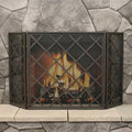 60 Inch Black 3 Panel Fireplace Screen Y854