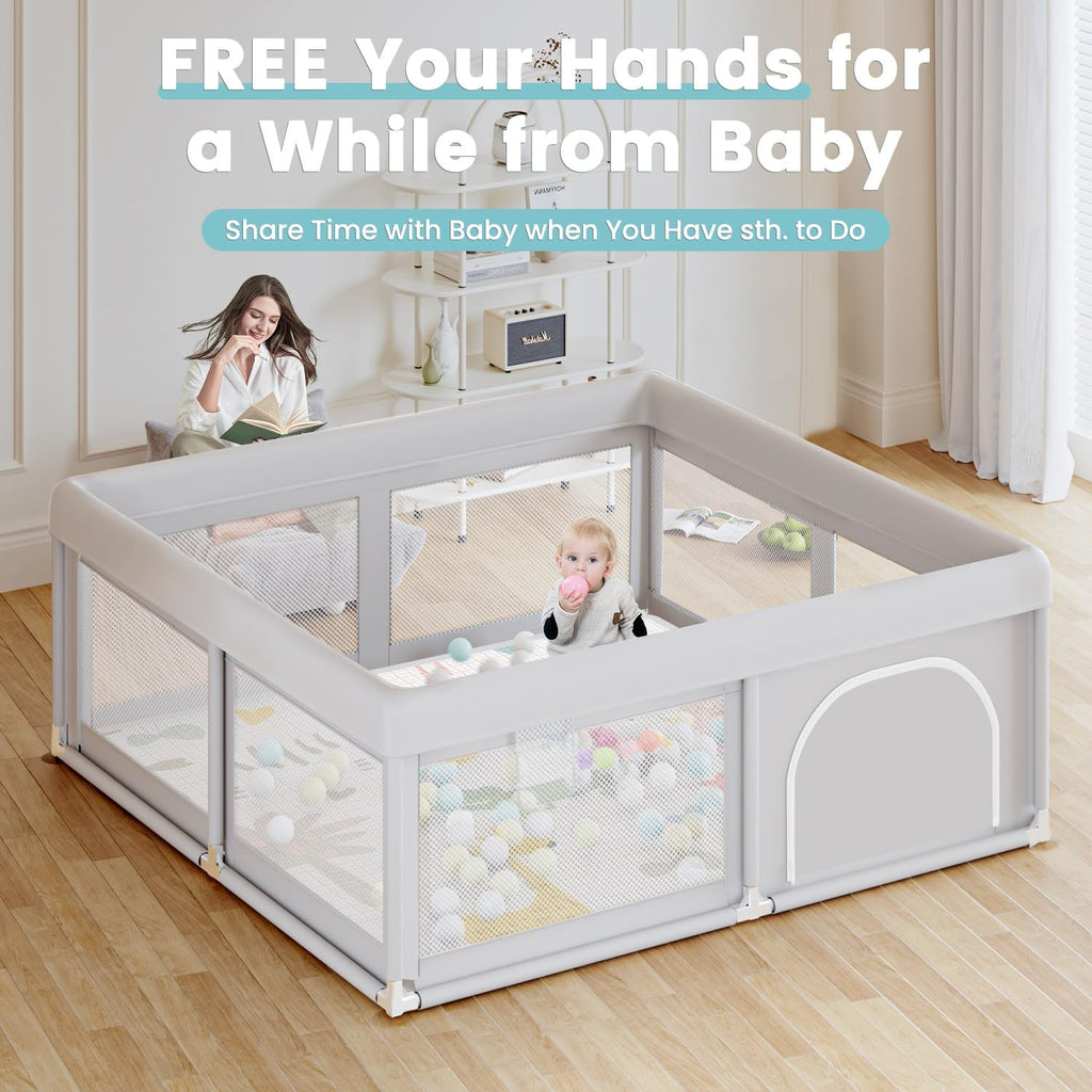 Baby Playpen with Mat, 50x50 Inch W6719