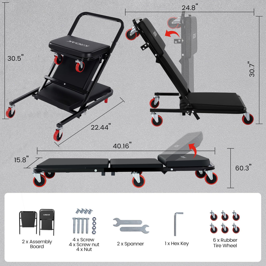 40 Inches 4 in 1 Creeper Seat up to 450 lbs Capacity H3663