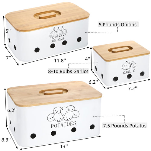 3 Pack Potato Onion Garlic Storage Set L40623