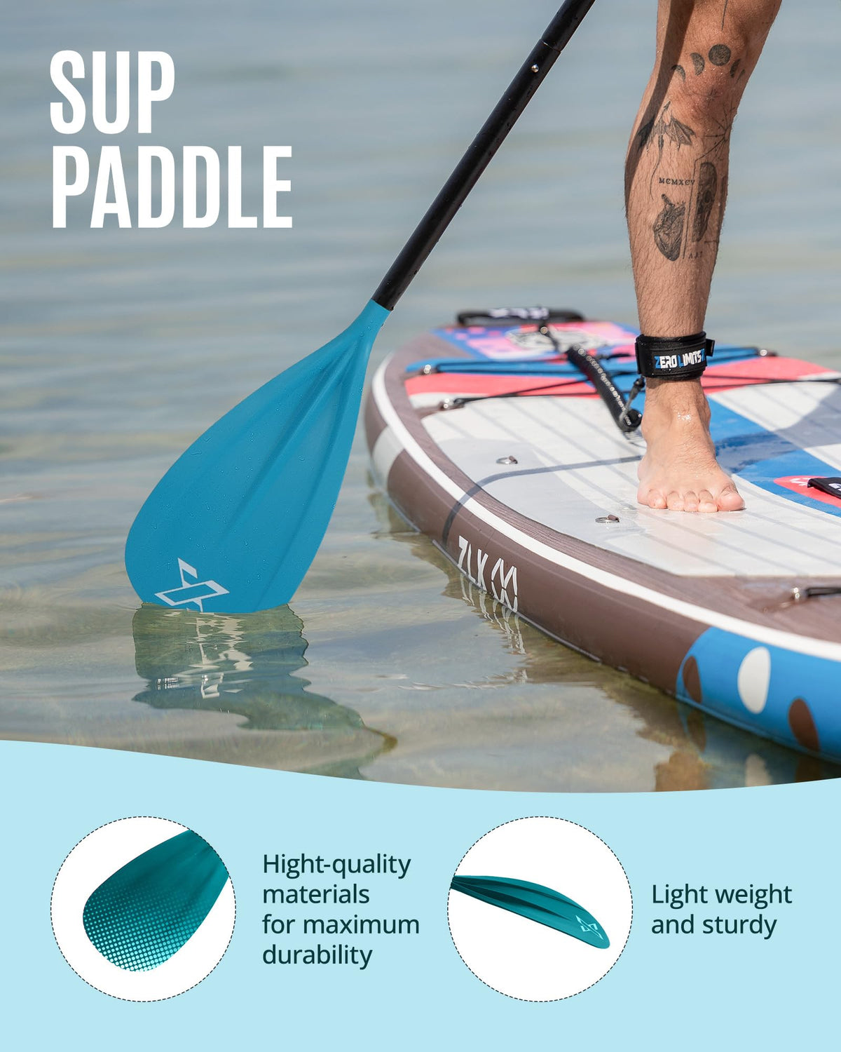 Adjustable SUP Paddle with Fiber Blade T87729