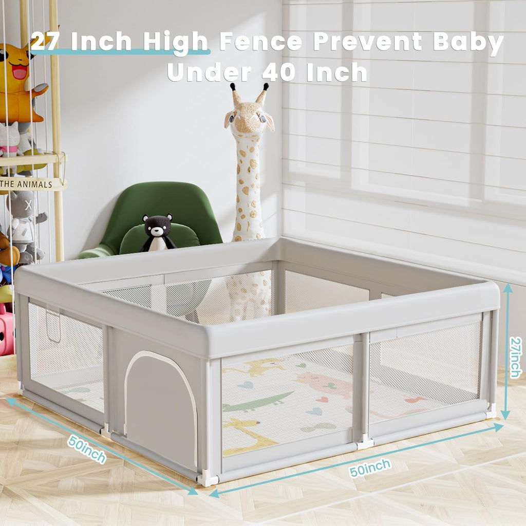 Baby Playpen with Mat, 50x50 Inch W6719