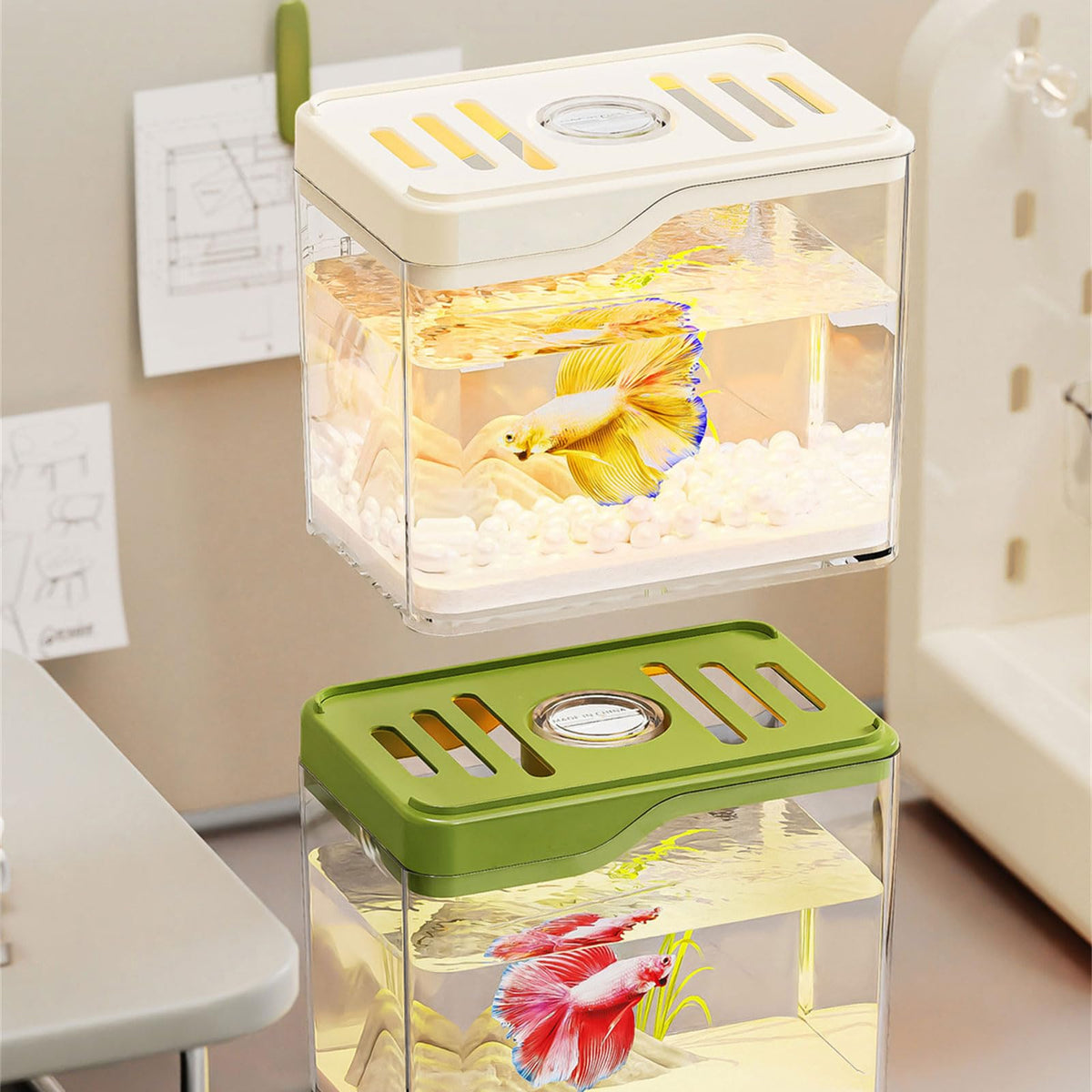 Clear Fish Tank with Colorful LED Light Q9736