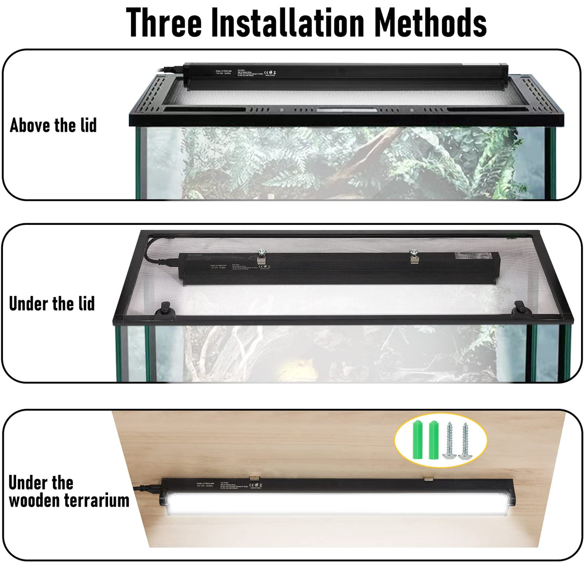 8W T5 UVB Reptile Light Fixture with Bulb 12inch O592778