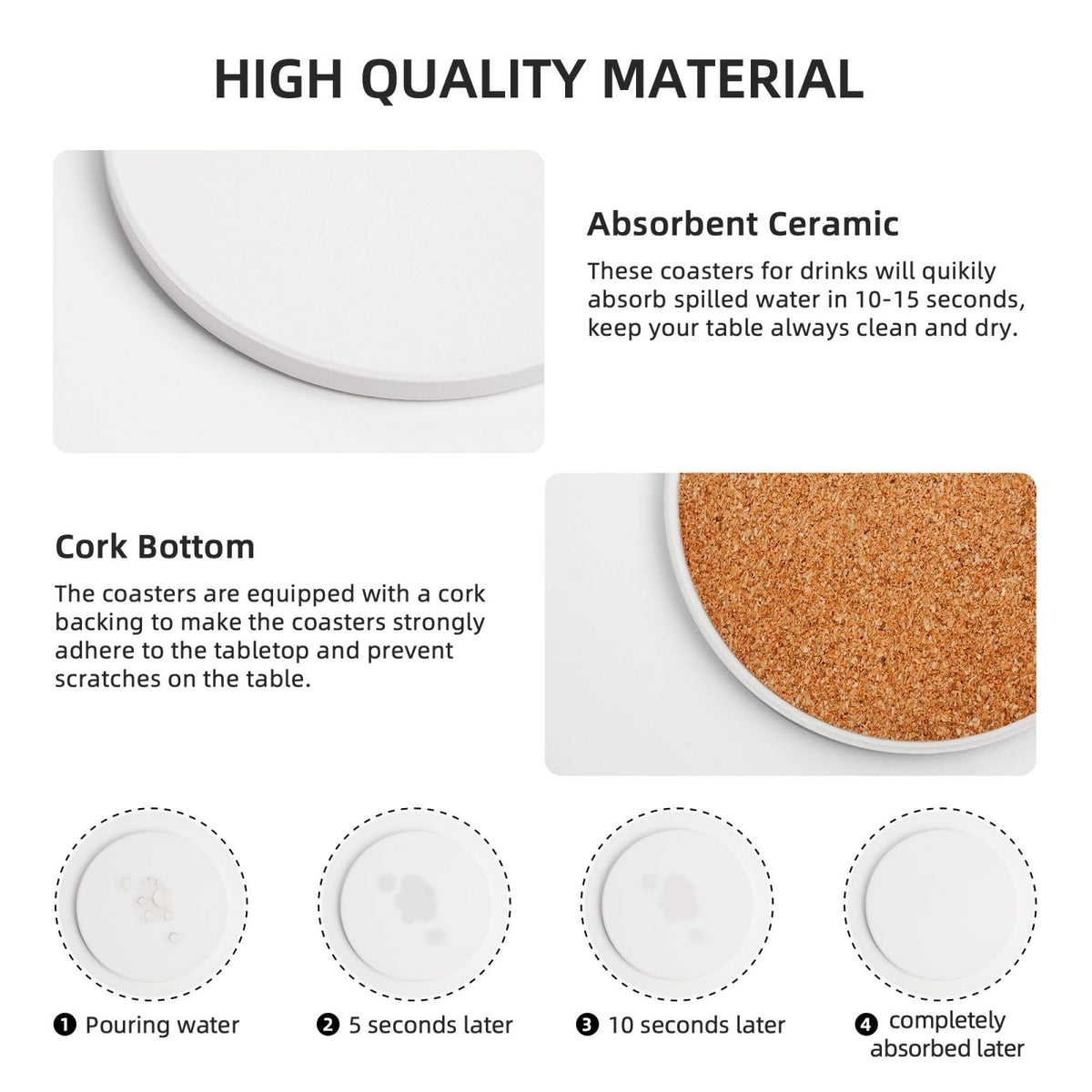 Ceramic Coasters with Holder Set of 6 J296