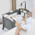 5-in-1 Convertible Baby Crib Bassinet Playpen A806026