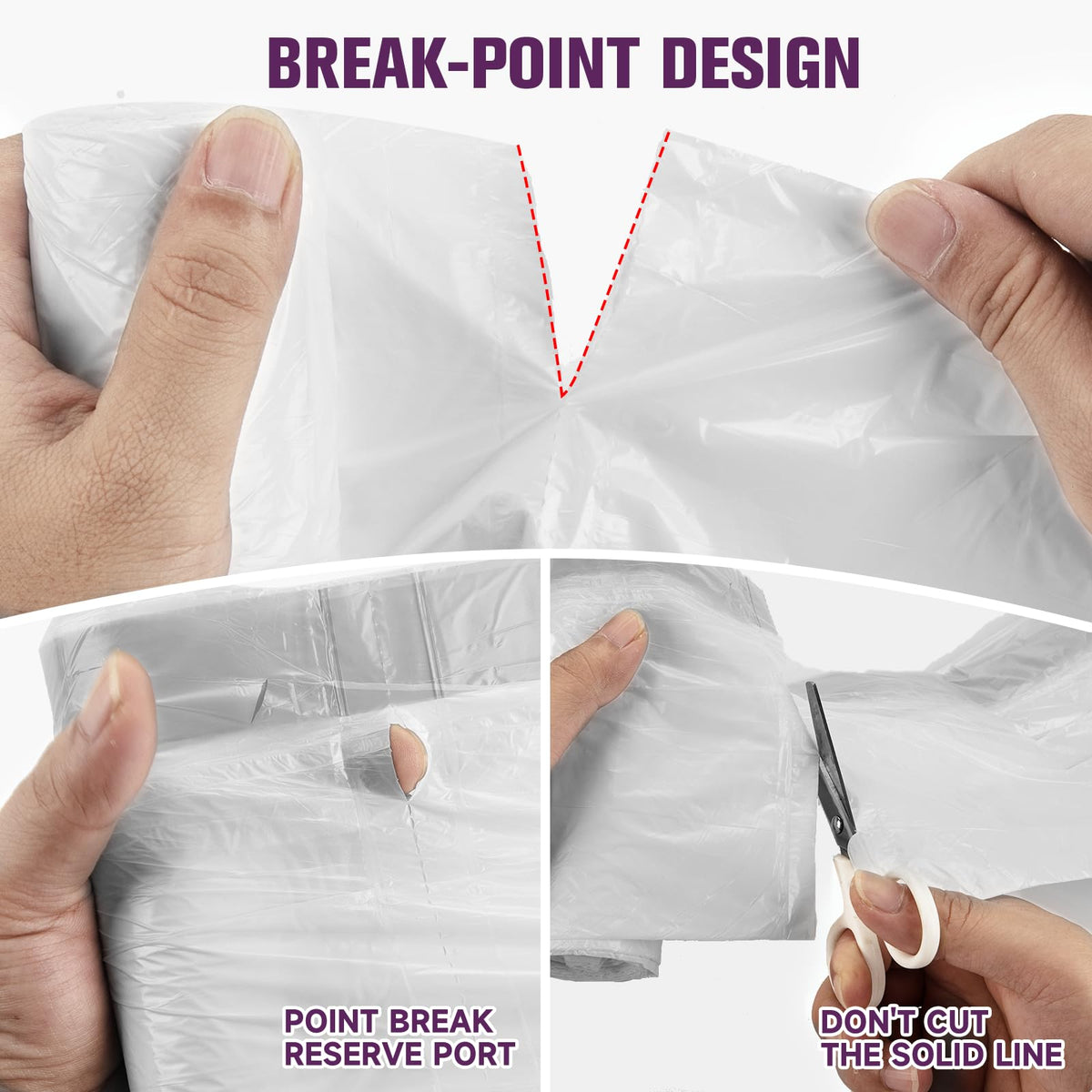 2.6 Gallon 60 Count Clear Drawstring Trash Bags E439