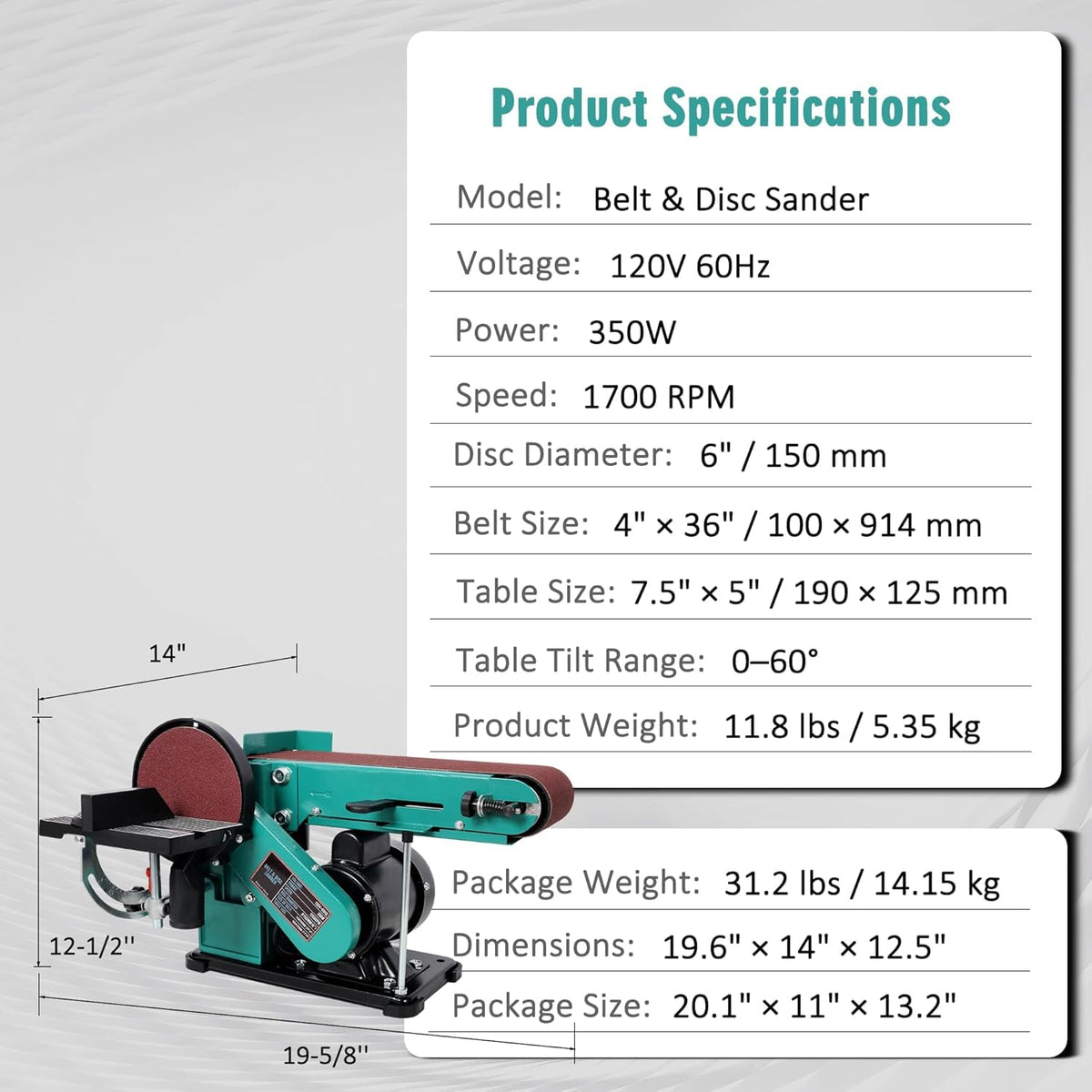 4 x 36 in. Adjustable Belt Sander S106935