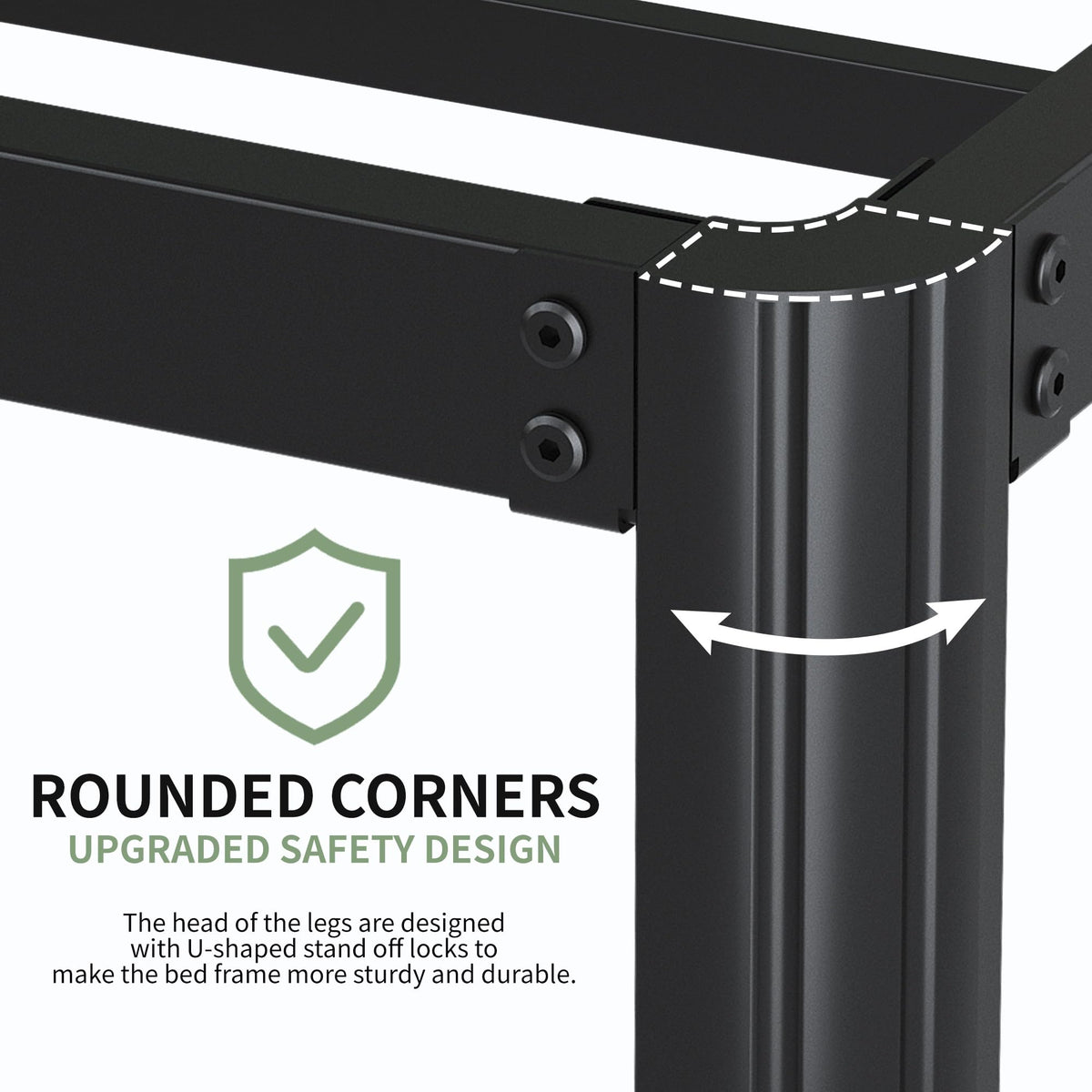 Black 7 Inch Queen Metal Platform Bed Frame Y962689