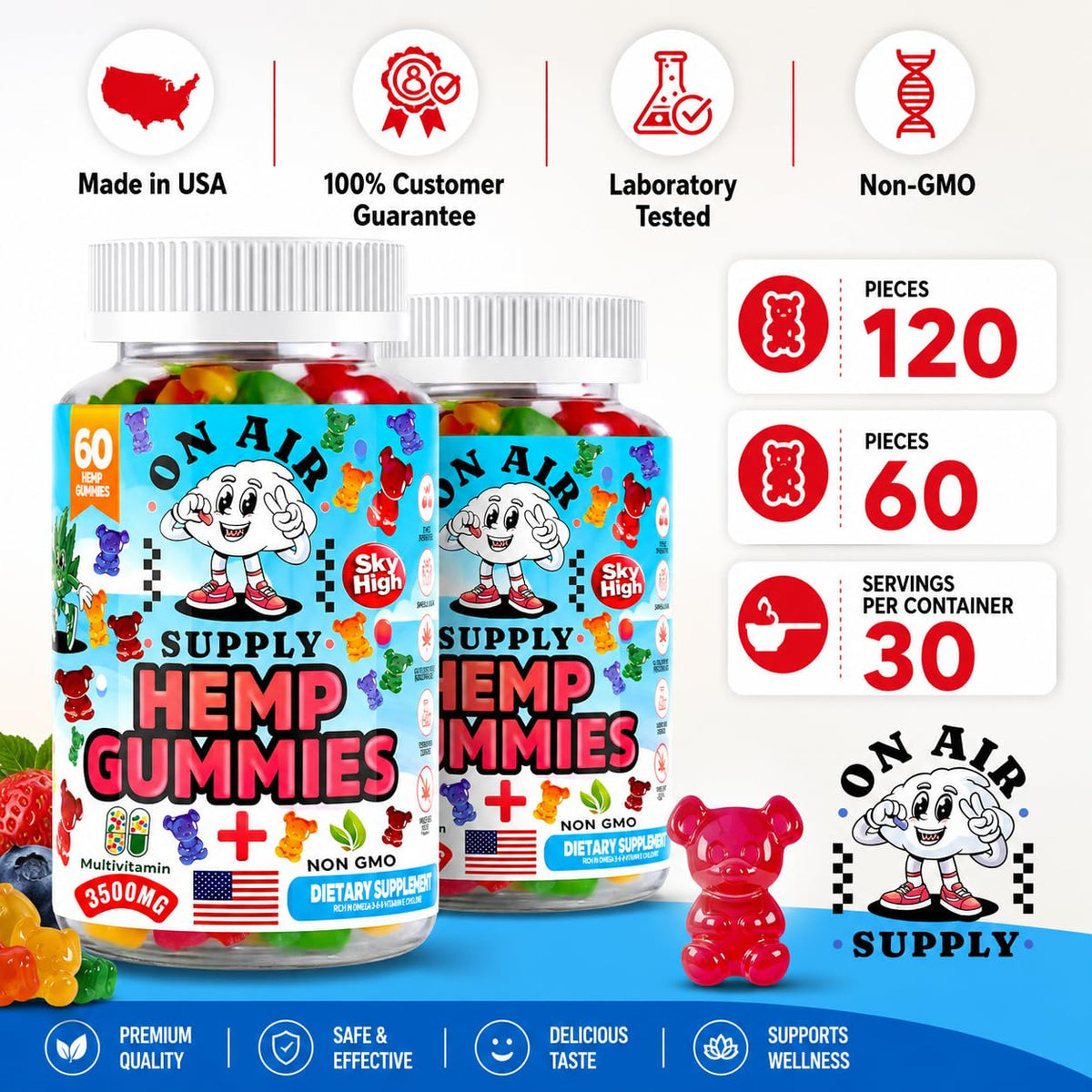 Hemp Gummies 3,500mg 120 Count W183412