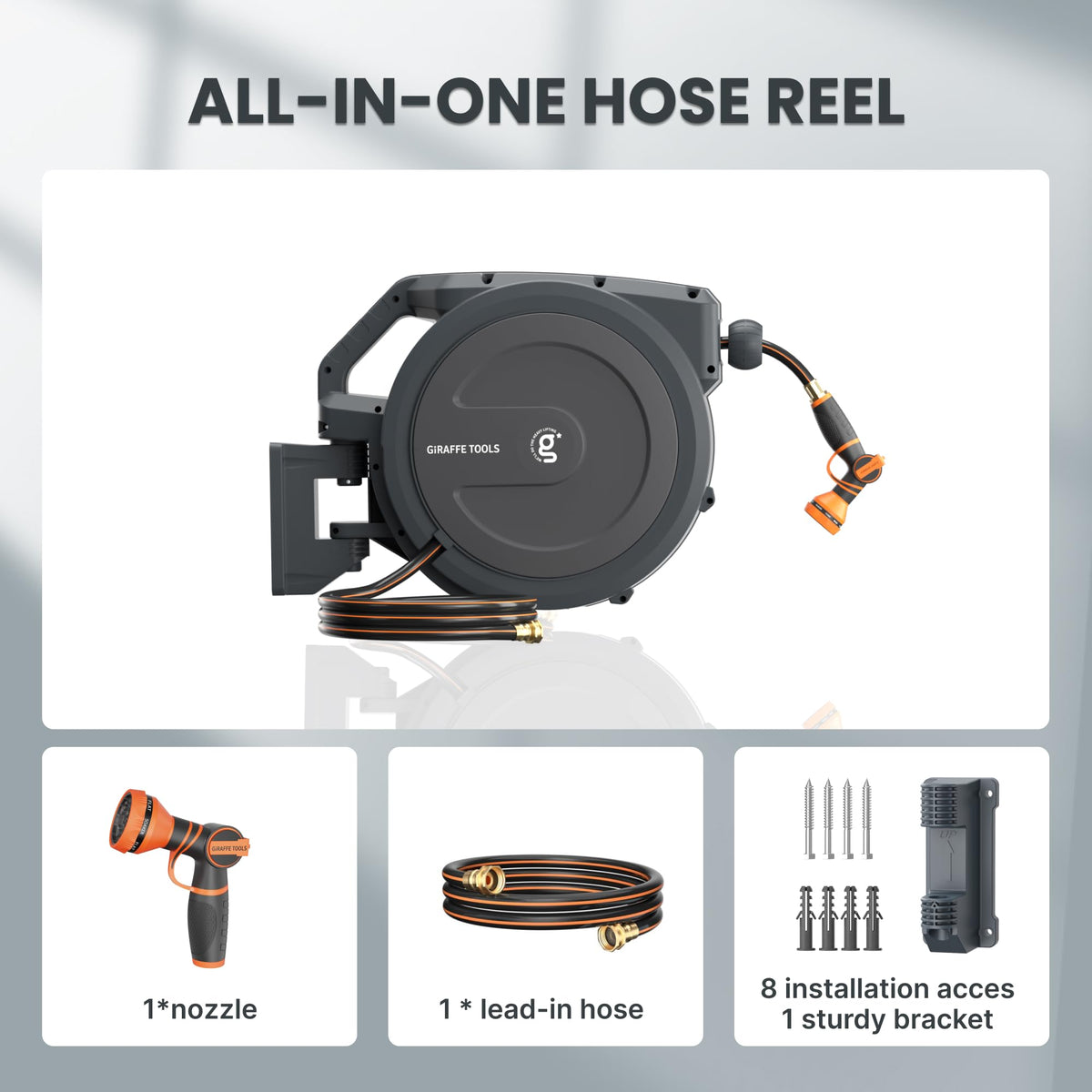 1/2" 100FT Retractable Garden Hose Reel G6575