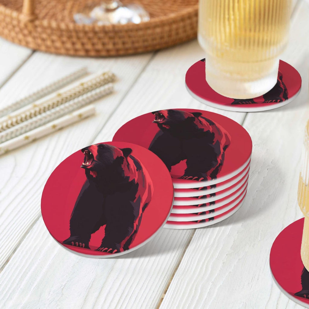 Ceramic Coasters with Holder Set of 6 J296