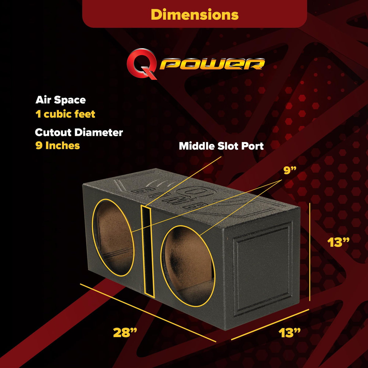 Dual 10 Inch Vented Port Subwoofer Box S739275