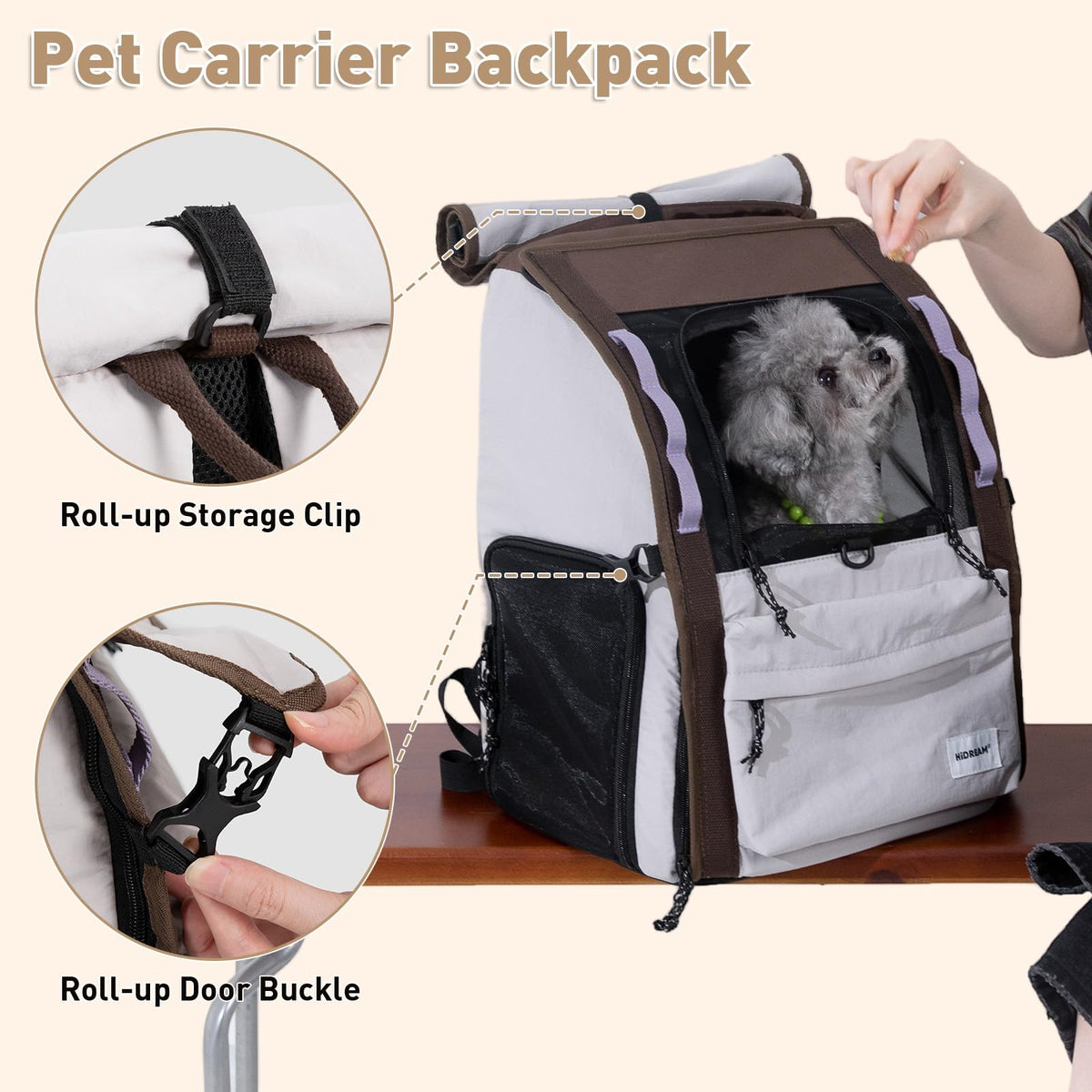 Light Grey Pet Carrier Backpack I828252