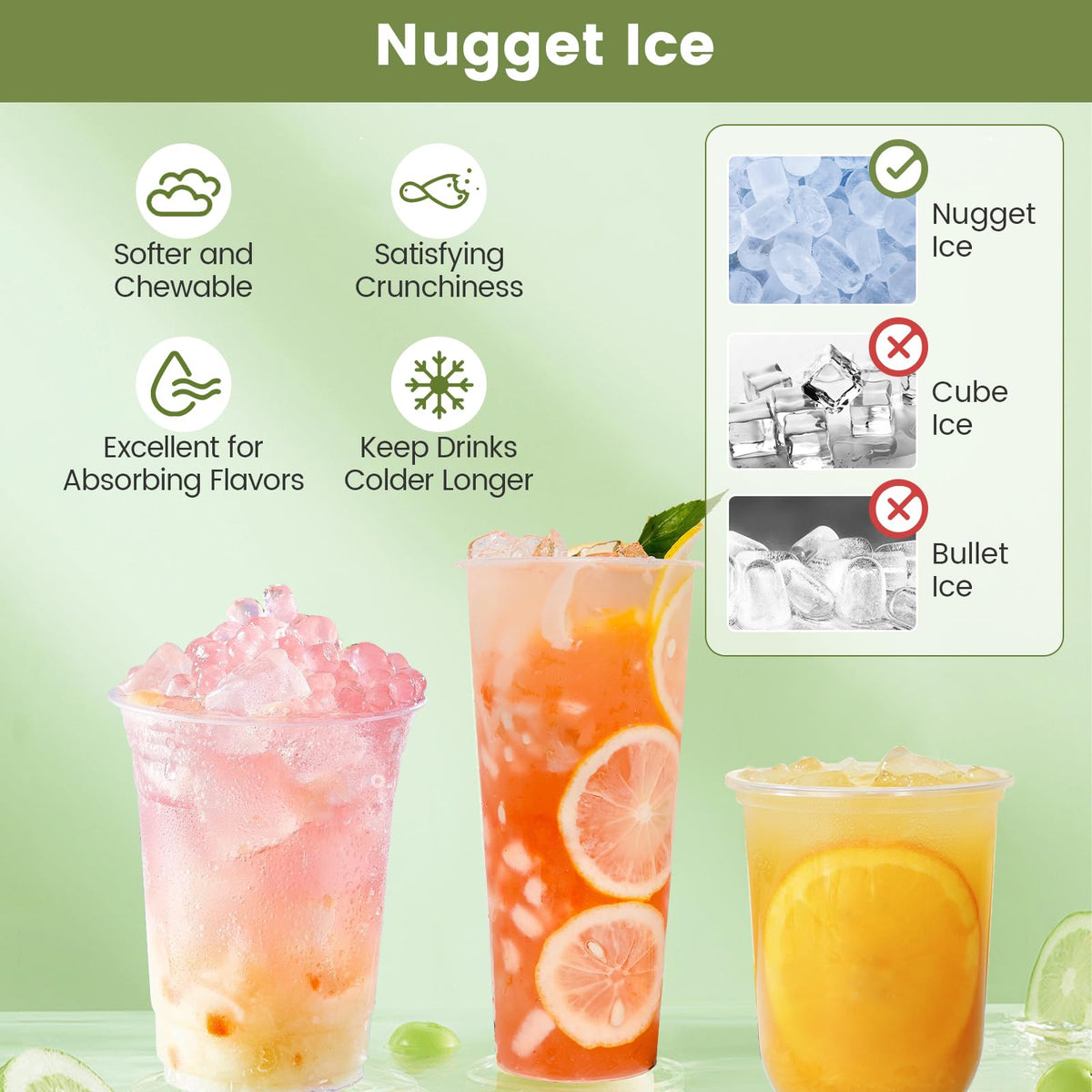Self Dispensing Nugget Ice Maker Countertop 56Lbs/24H L5498