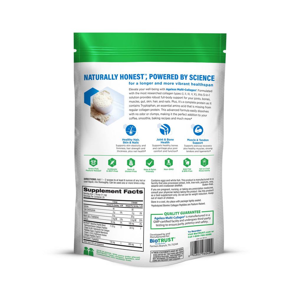 Unflavored Hydrolyzed Collagen Peptides Powder 3 Pack L8104