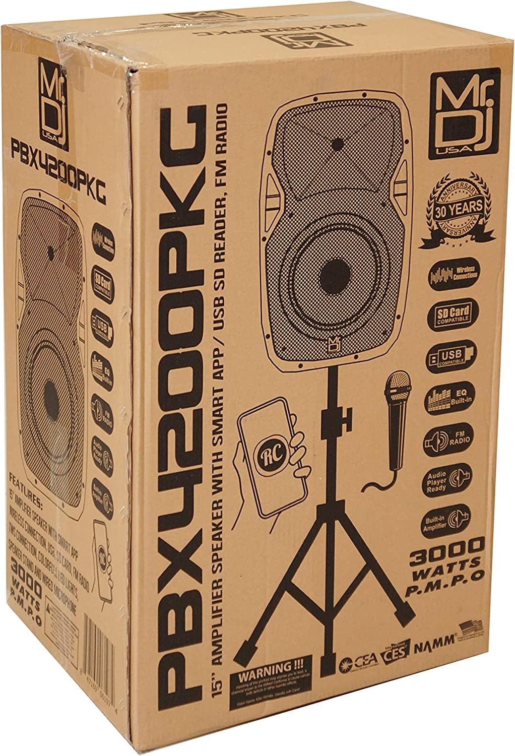 15" 2-Way Powered Bluetooth Karaoke Speaker with Speaker Stand R2505