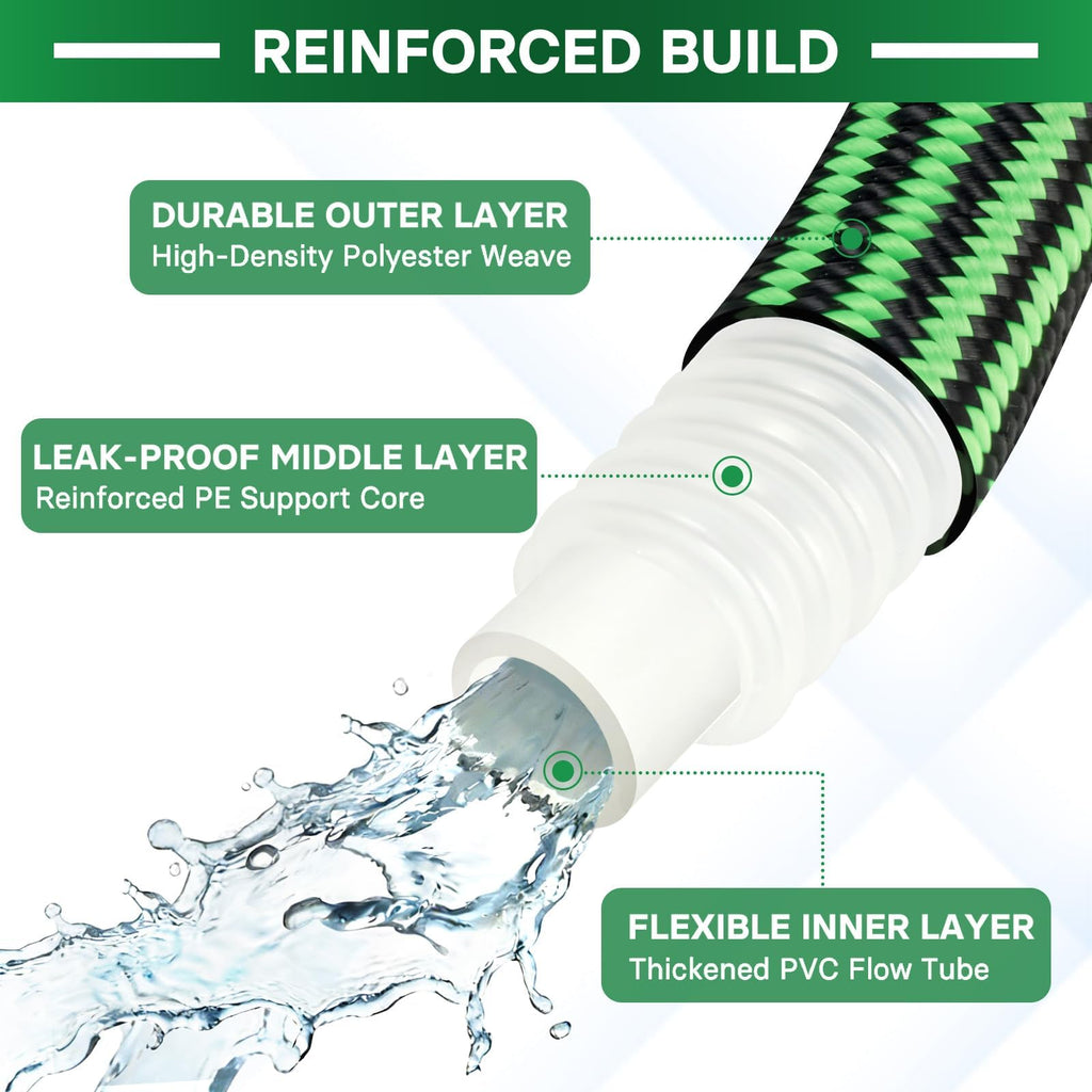 100 ft Flexible Non-Expandable Kink-Free Lightweight Garden Hose S79861