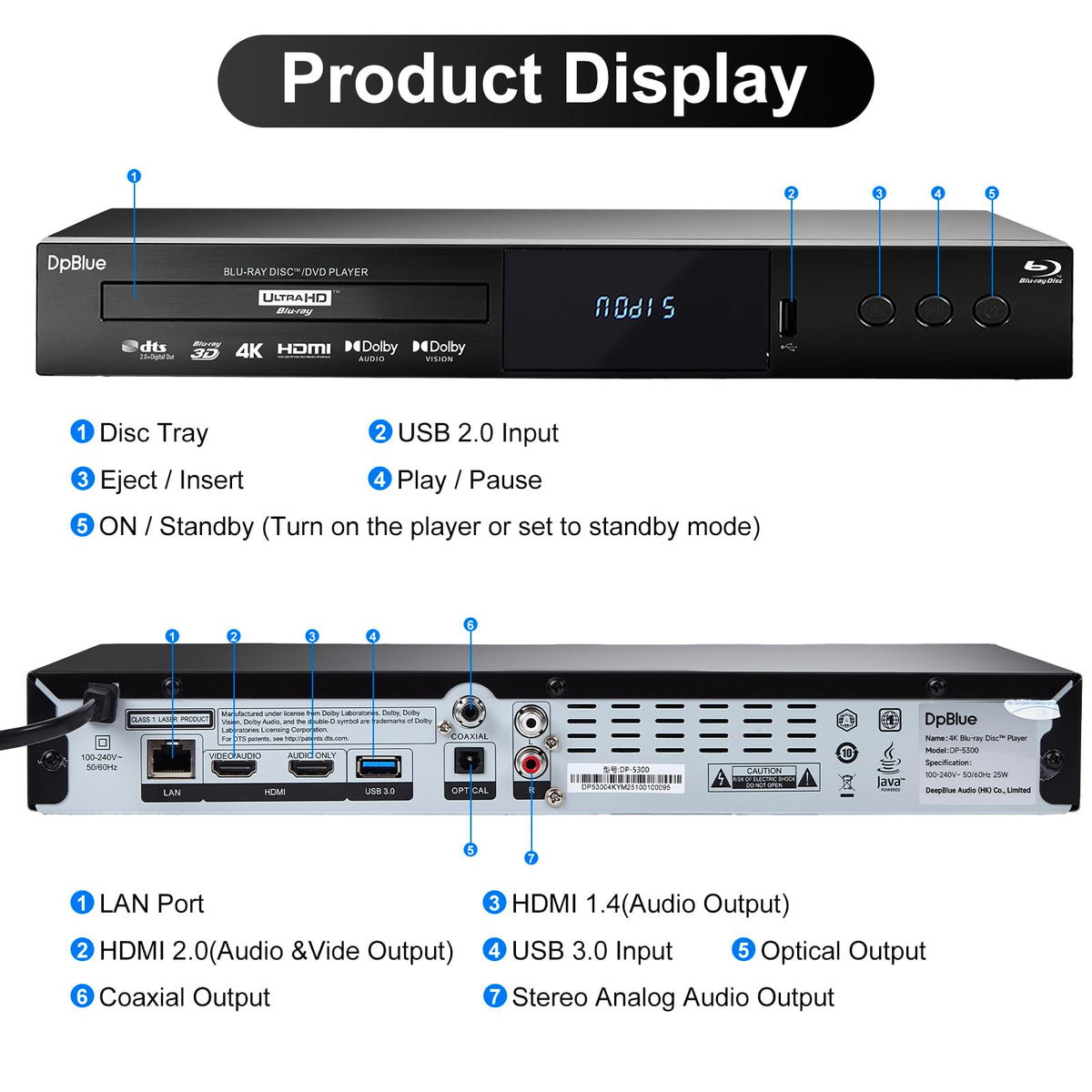 4K 3D UHD Blu-ray Player E348