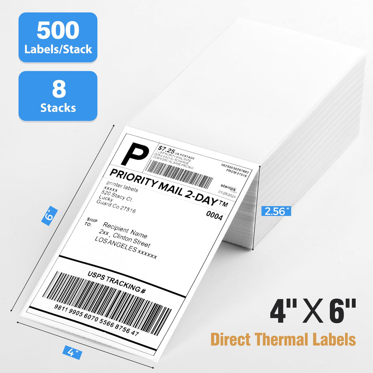 4" x 6" Direct Thermal Labels 4000 Thermal Printer Paper B929003