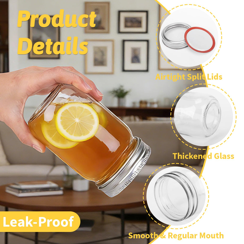 12 oz Regular Mouth Mason Jars 20 Pack P988593