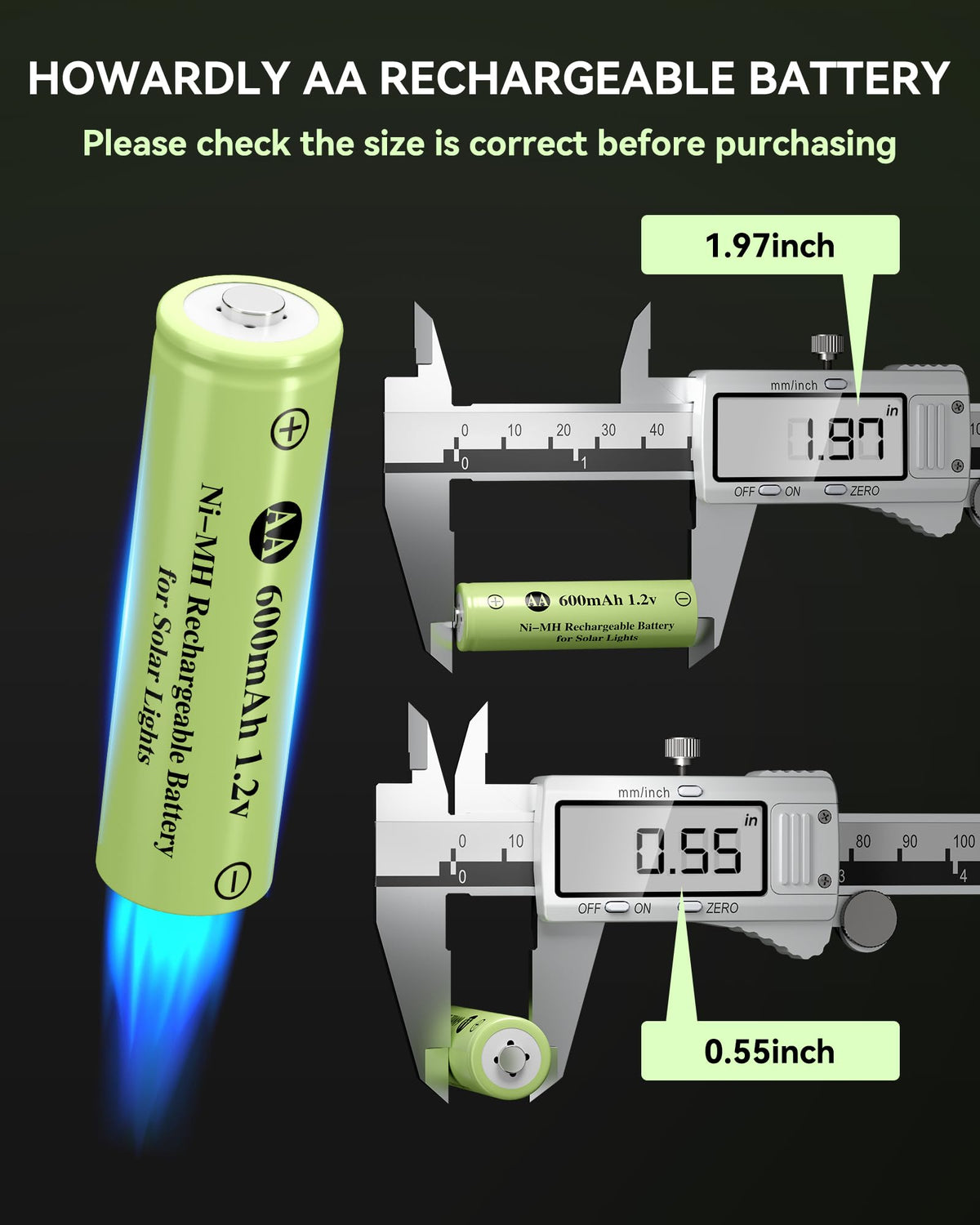 Ni-MH AA 1.2v 600mAh Rechargeable Battery Q7379