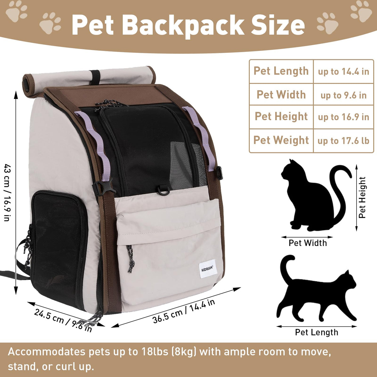 Light Grey Pet Carrier Backpack I828252