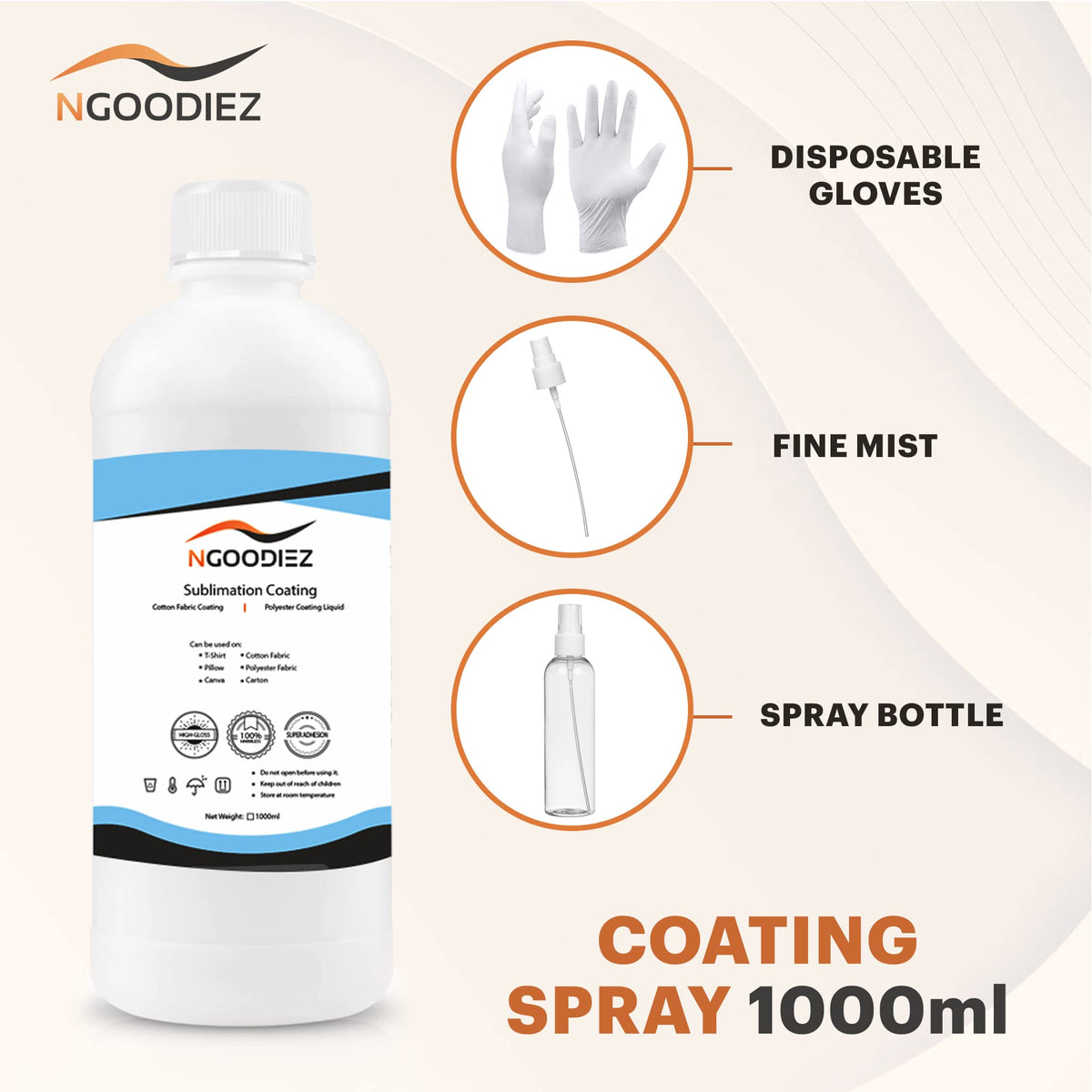 1000ml Quick Dry Washable Sublimation Spray + 250ml High Gloss Waterproof Coating Y2252