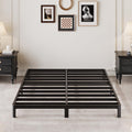 Black 7 Inch Queen Metal Platform Bed Frame Y962689