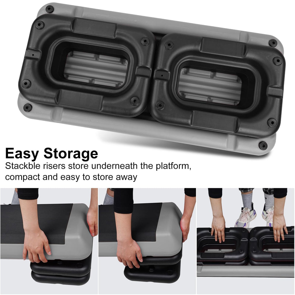 Adjustable Aerobic Stepper with 4 Risers T443894