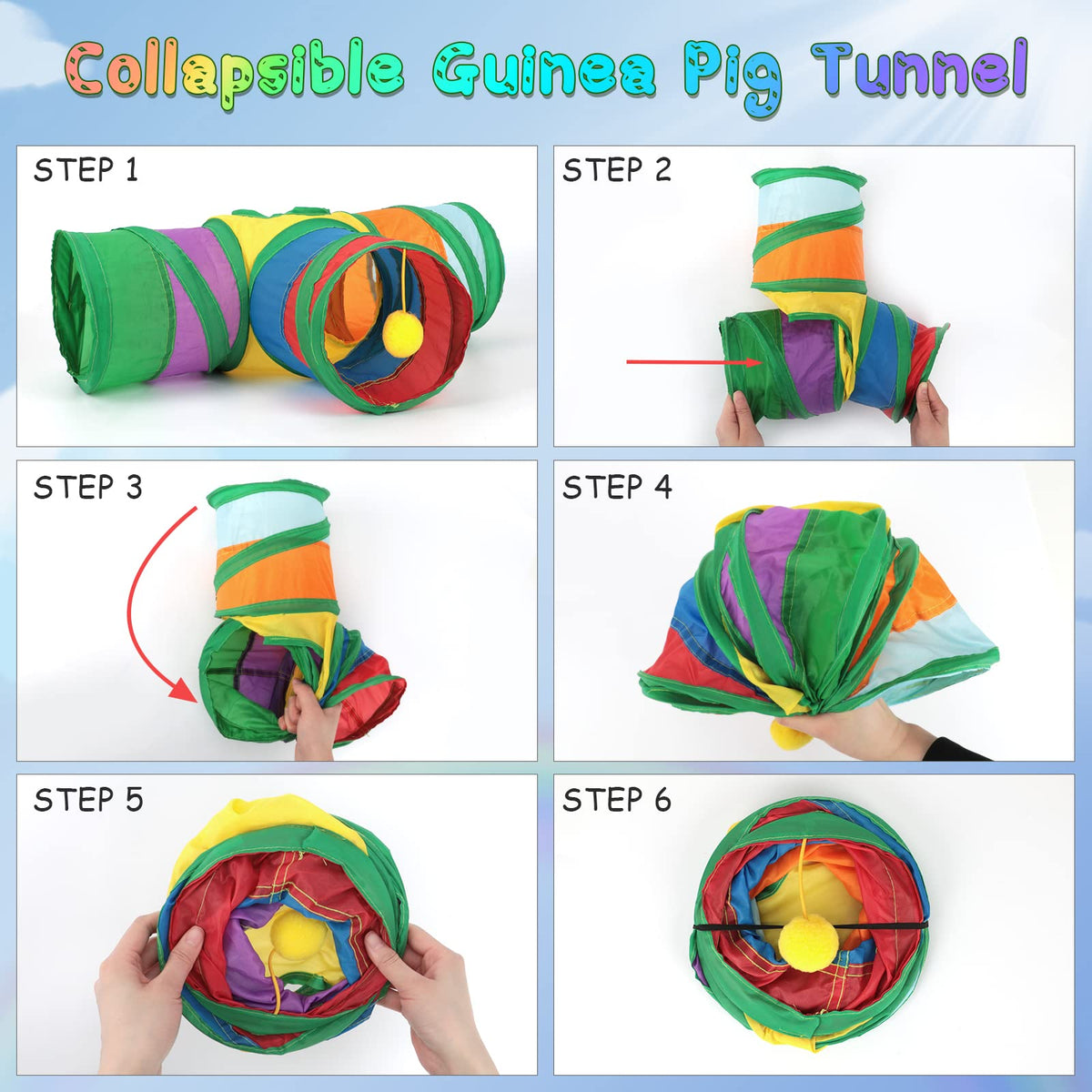 Guinea Pig Tunnels & Tubes Collapsible Small Animal Hideout S752015