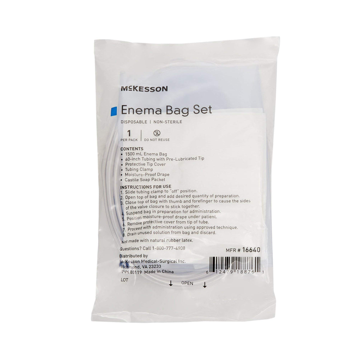 Non-Sterile Single Use Disposable Enema Bag Set 50 Count D14207