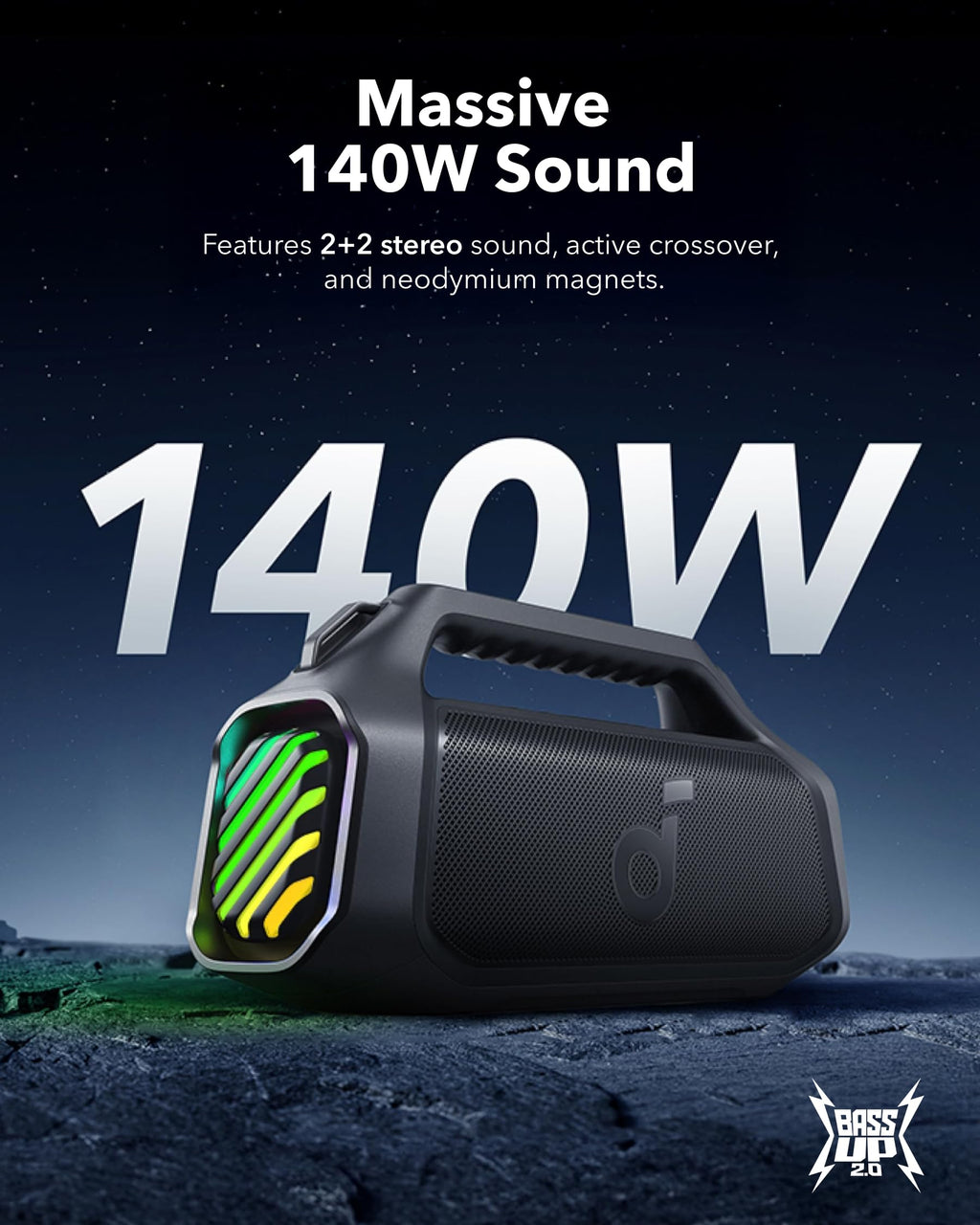 Portable Bluetooth Speaker, 140W, IPX7 F6814