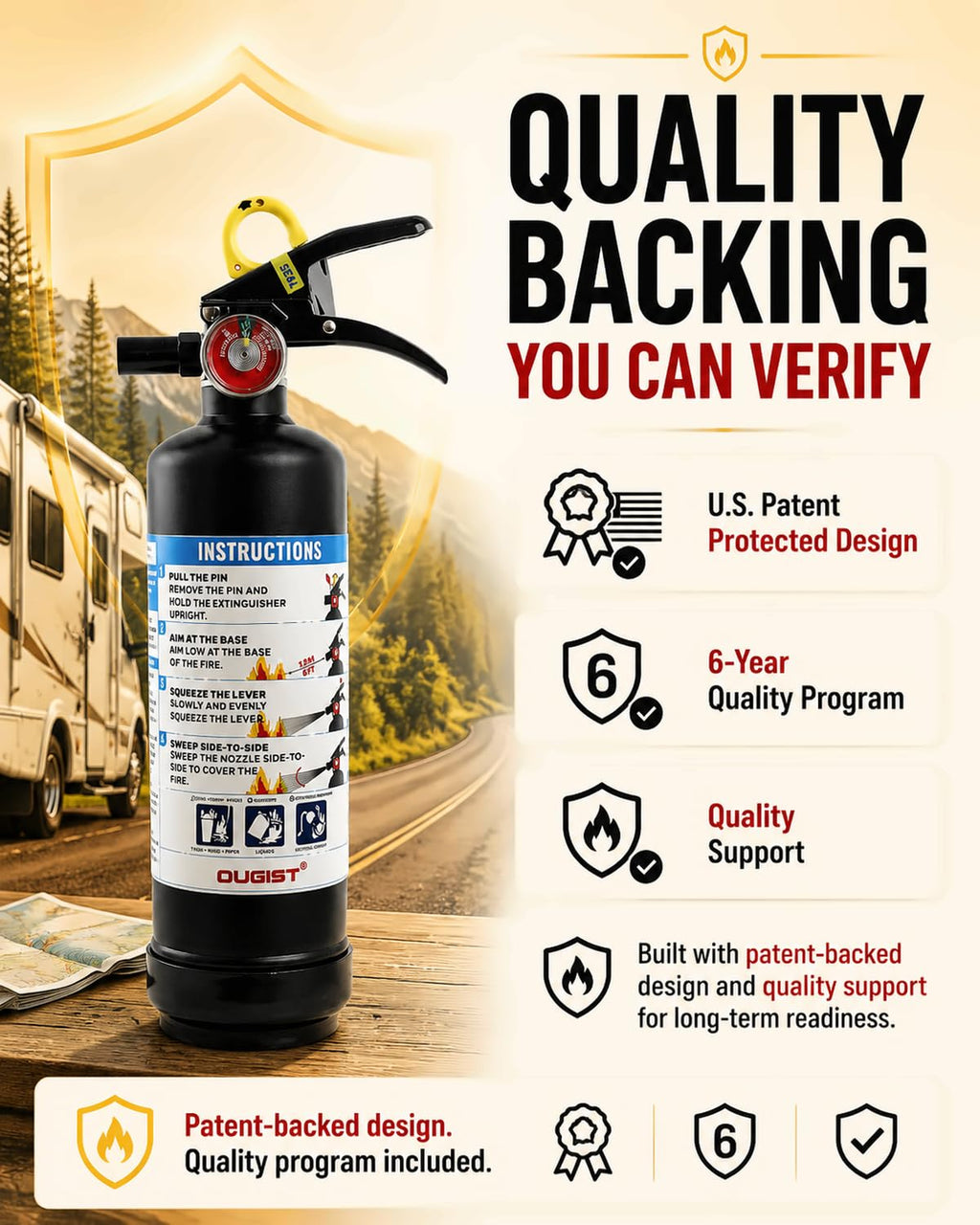 Car Fire Extinguisher 2.5lb Dry Chemical 1 Pack N3717