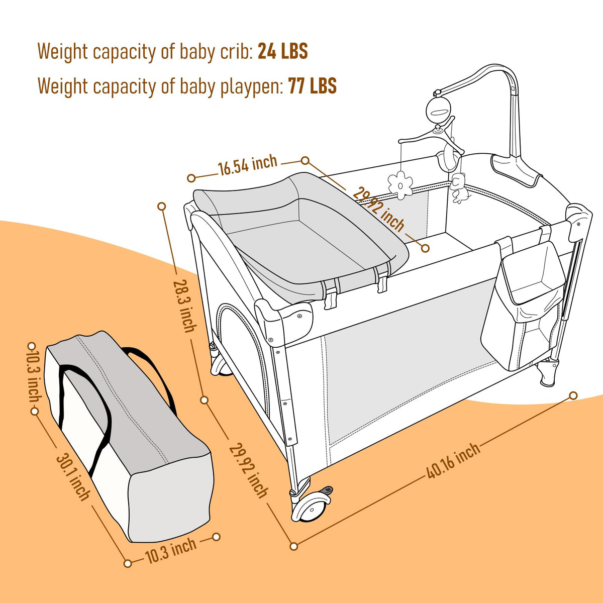 5-in-1 Convertible Baby Crib Bassinet Playpen A806026