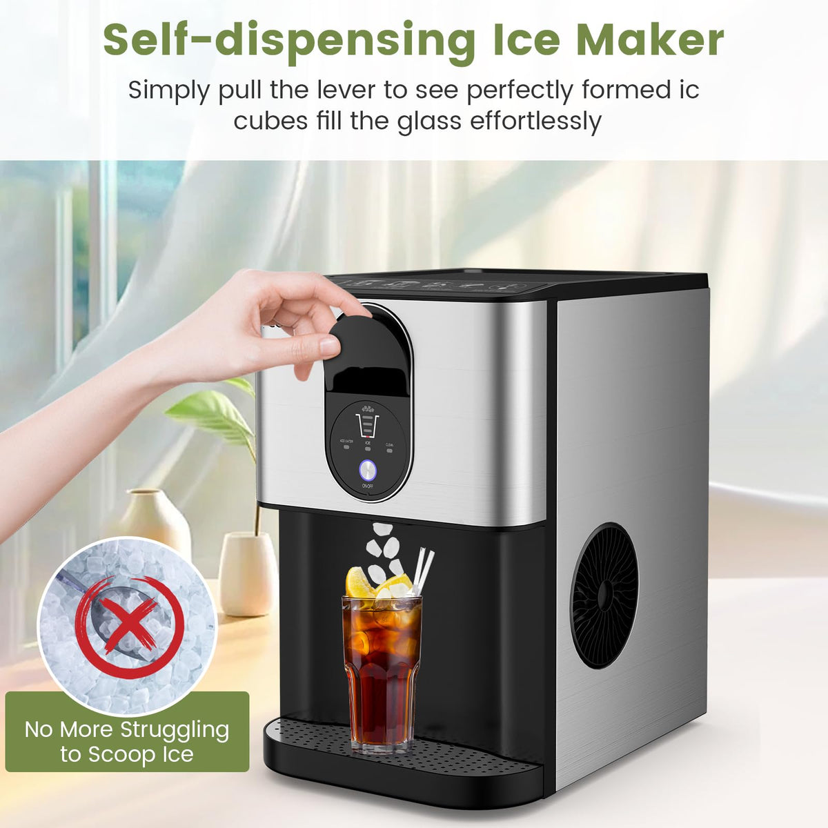 Self Dispensing Nugget Ice Maker Countertop 56Lbs/24H L5498