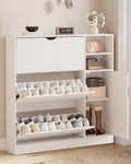 Narrow Shoe Storage Cabinet with 3 Flip Drawers K84682