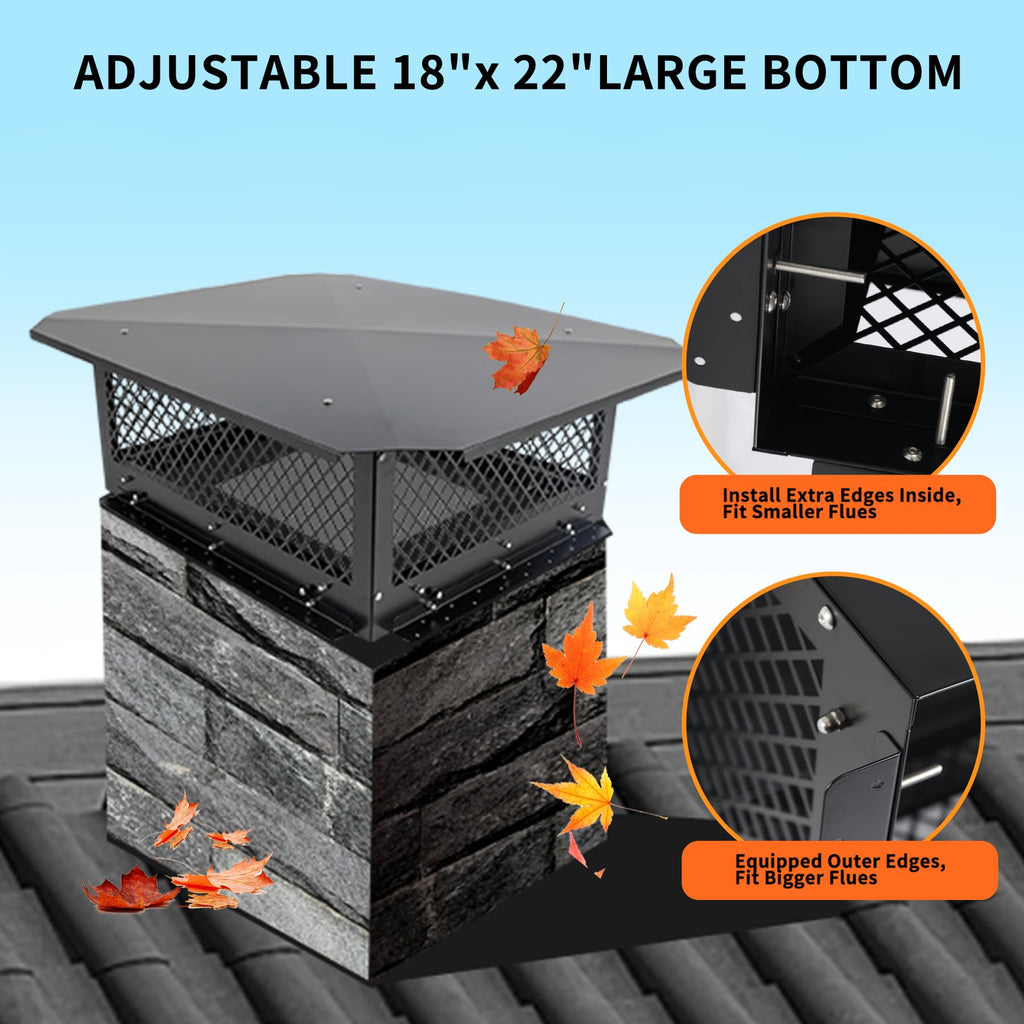Black Galvanized Steel Chimney Cap M29160
