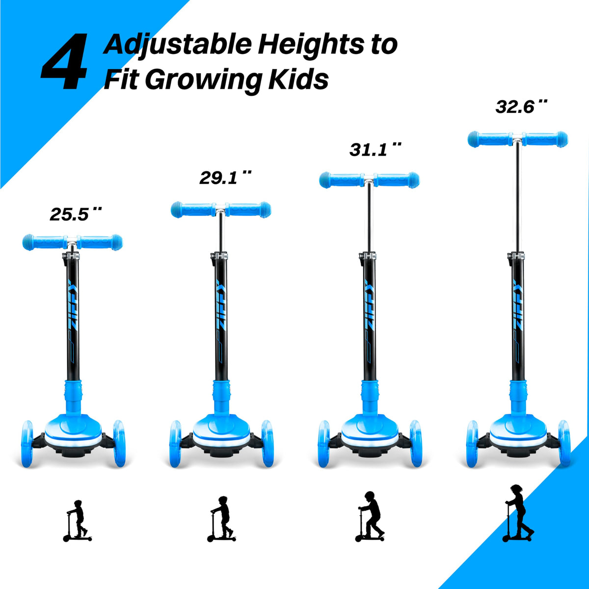 Light-Up 3 Wheel Kids Scooter with LED Lights Q88229