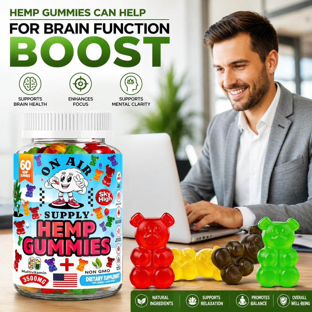 Hemp Gummies 3,500mg 120 Count W183412