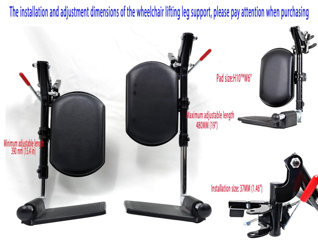 Wheelchair Elevating Leg Rests with Padded Calf Pad and Composite Footplates, 1 Pair V644