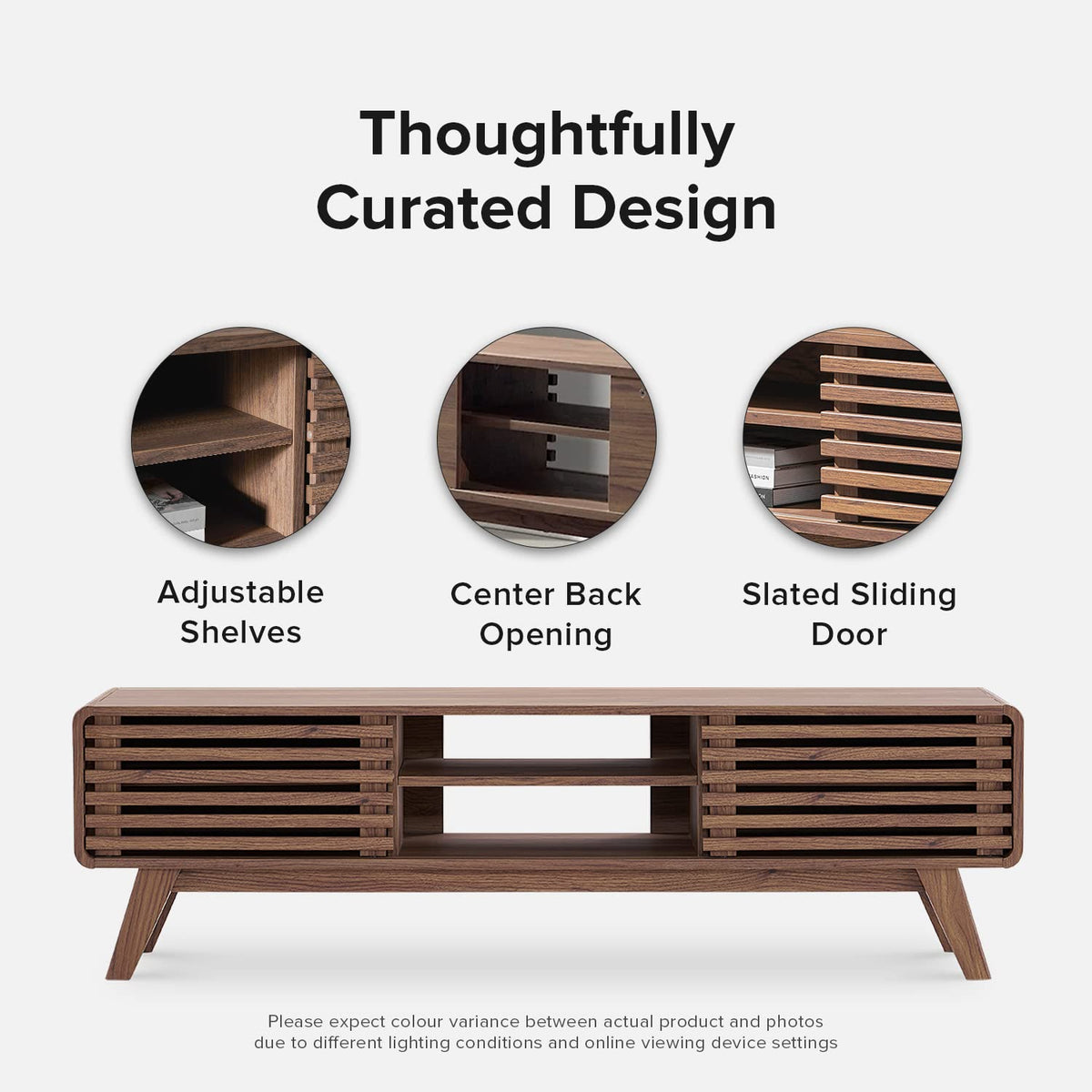 Walnut 59 inch TV Stand with Storage E672