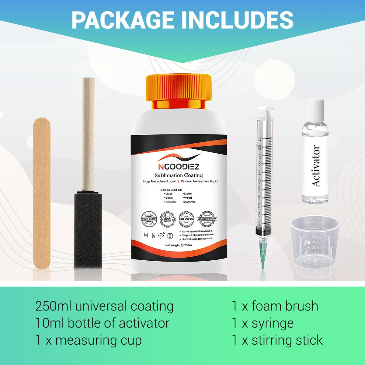 1000ml Quick Dry Washable Sublimation Spray + 250ml High Gloss Waterproof Coating Y2252