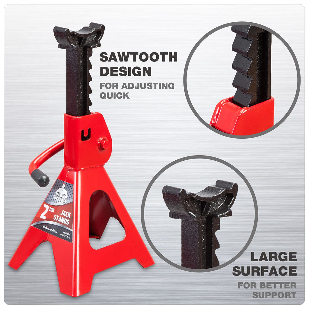 3 Ton Low Profile Aluminum and Steel Car Jack with Jack Stands, Red, 2 Pack G4429