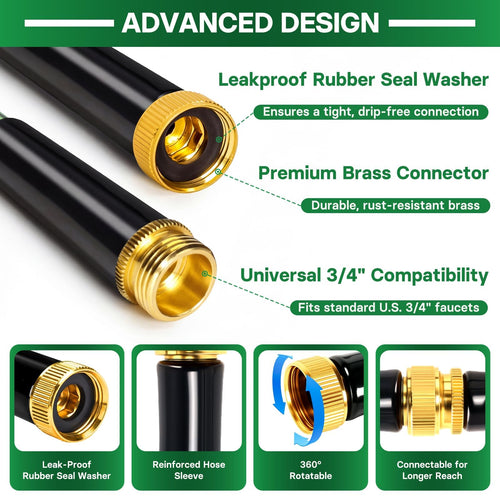 100 ft Flexible Non-Expandable Kink-Free Lightweight Garden Hose S79861
