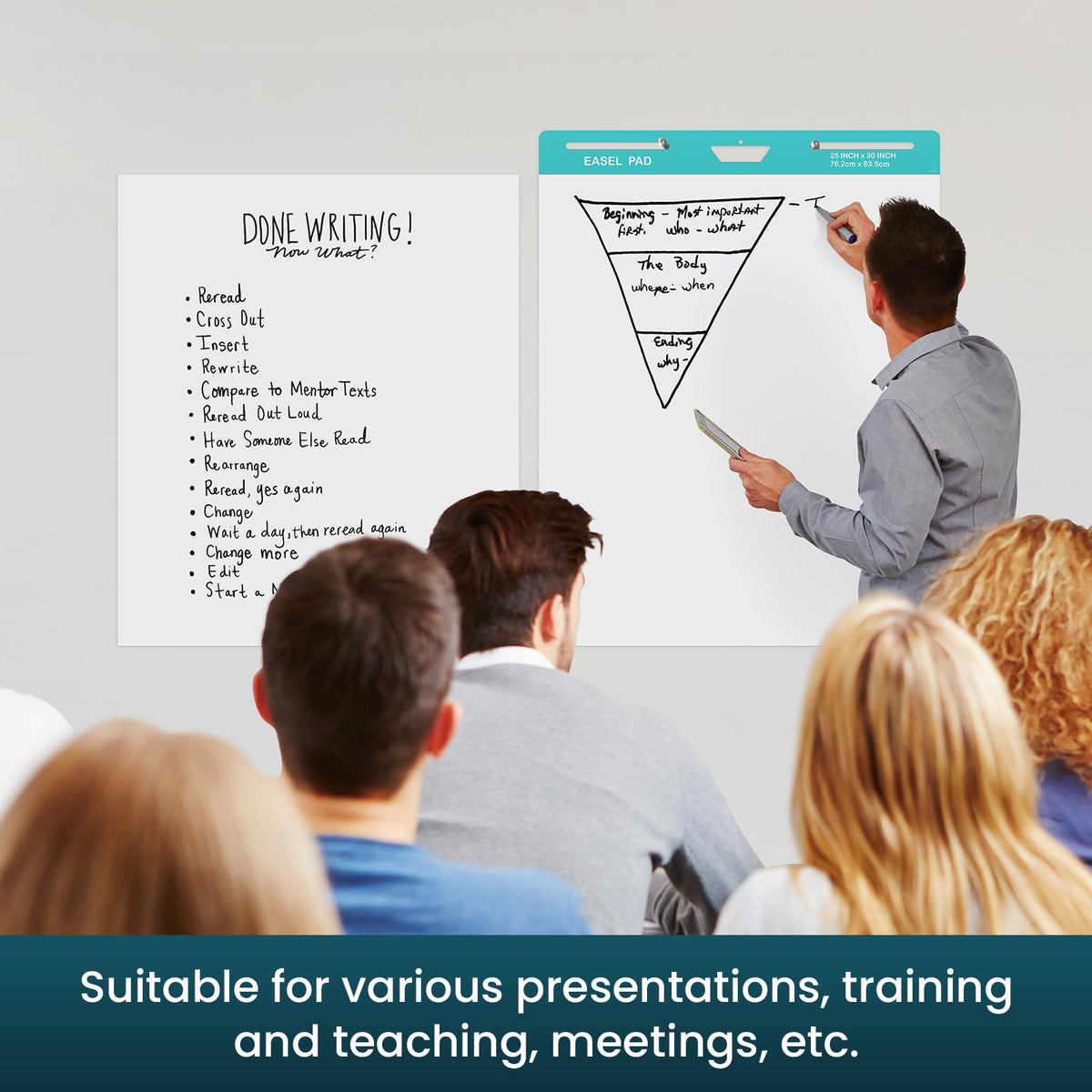 25x30 Inch Self-Adhesive Flip Chart Paper 10 Pack O247631