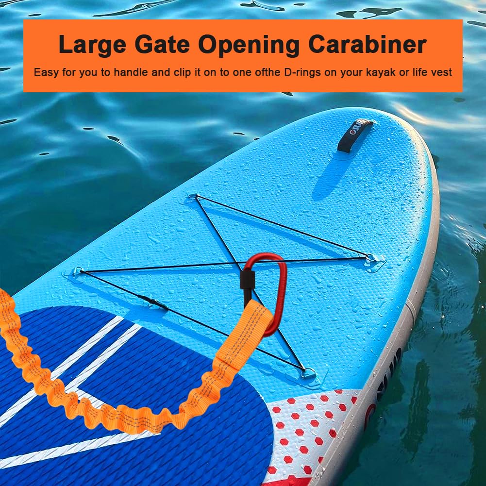 2-Pack Kayak Paddle Leash, 5-7 FT Stretchable Coiled Lanyard with Carabiner V4262