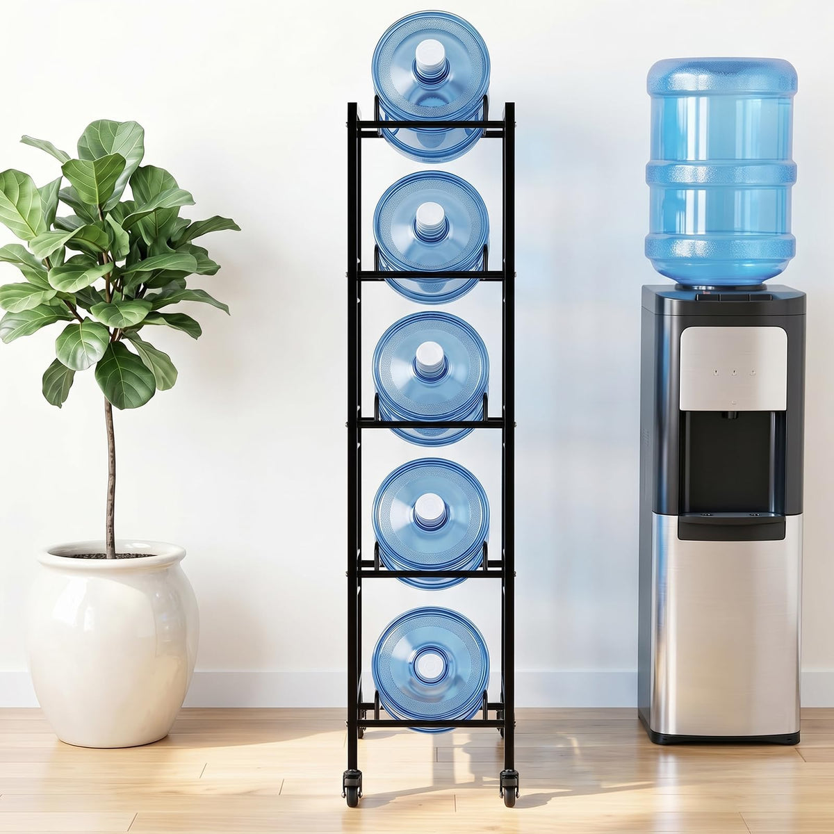 5 Gallon Water Jug Holder with 4 Locking Casters E22408